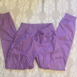 Butter-soft orchid jogger scrub pants